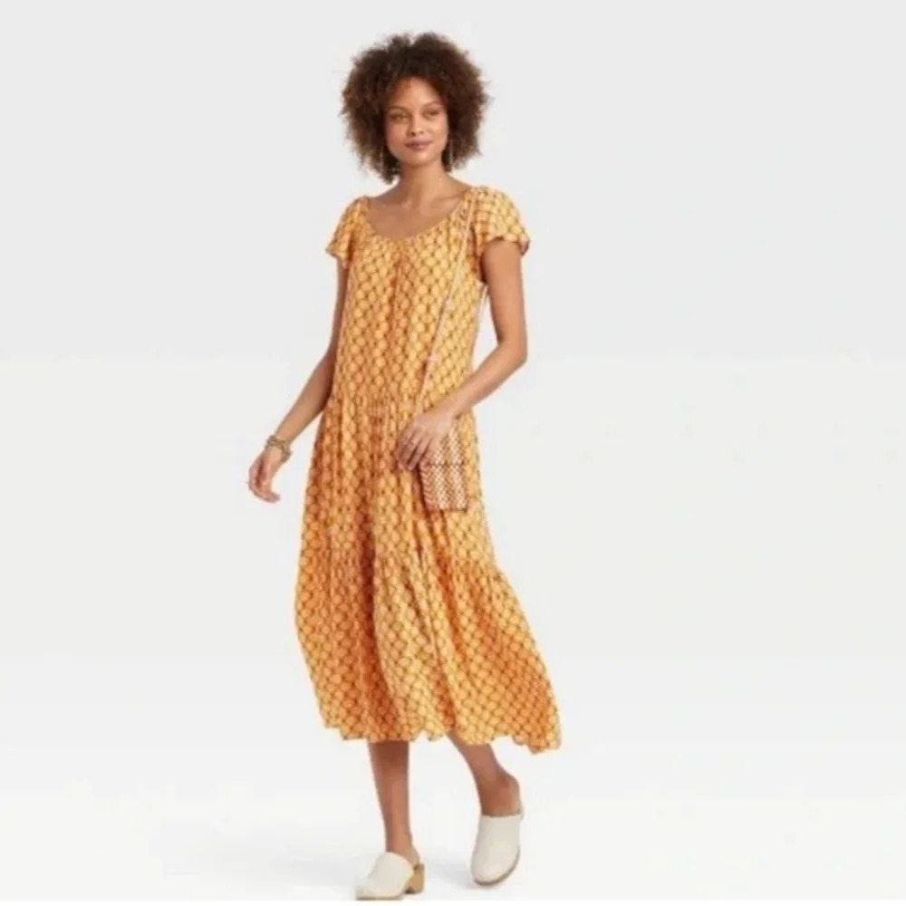 NWT Knox Rose Women's Flutter Sleeves Maxi Dress S